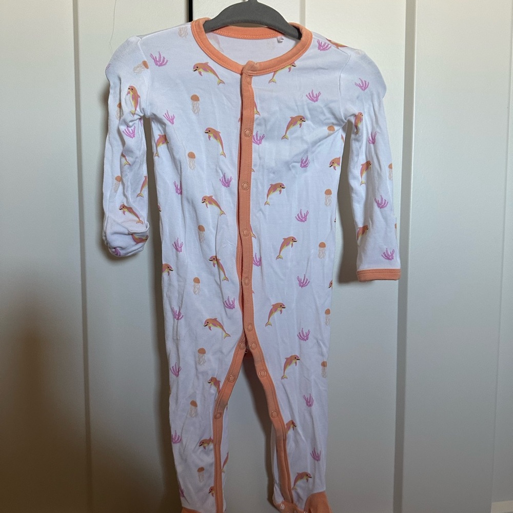 Bubble Baby White and Orange Dolphin Zippy